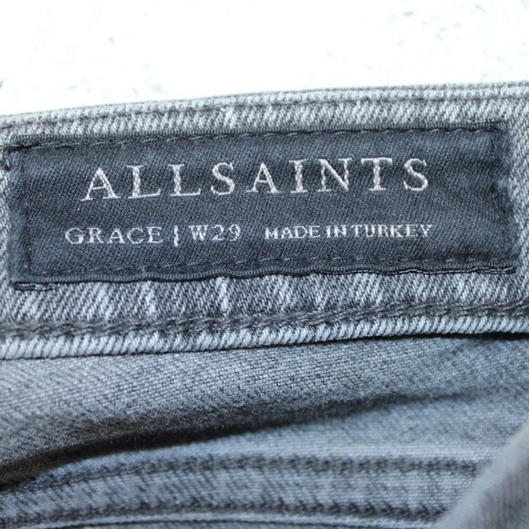 All Saints Grace Size 29 Gray Distressed Jeans High Rise Skinny - Picture 3 of 3